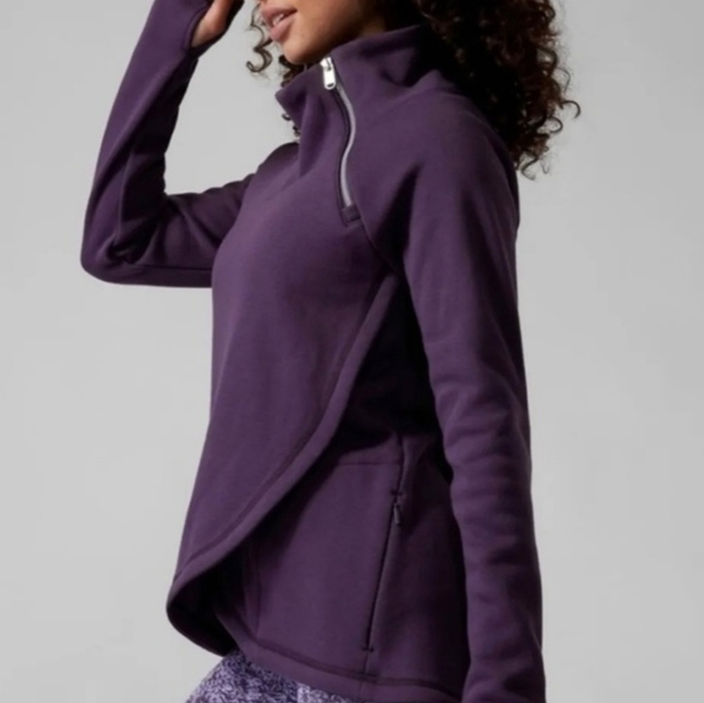 Athleta Cozy Karma Asym Pullover Sweatshirt Size Small NWT